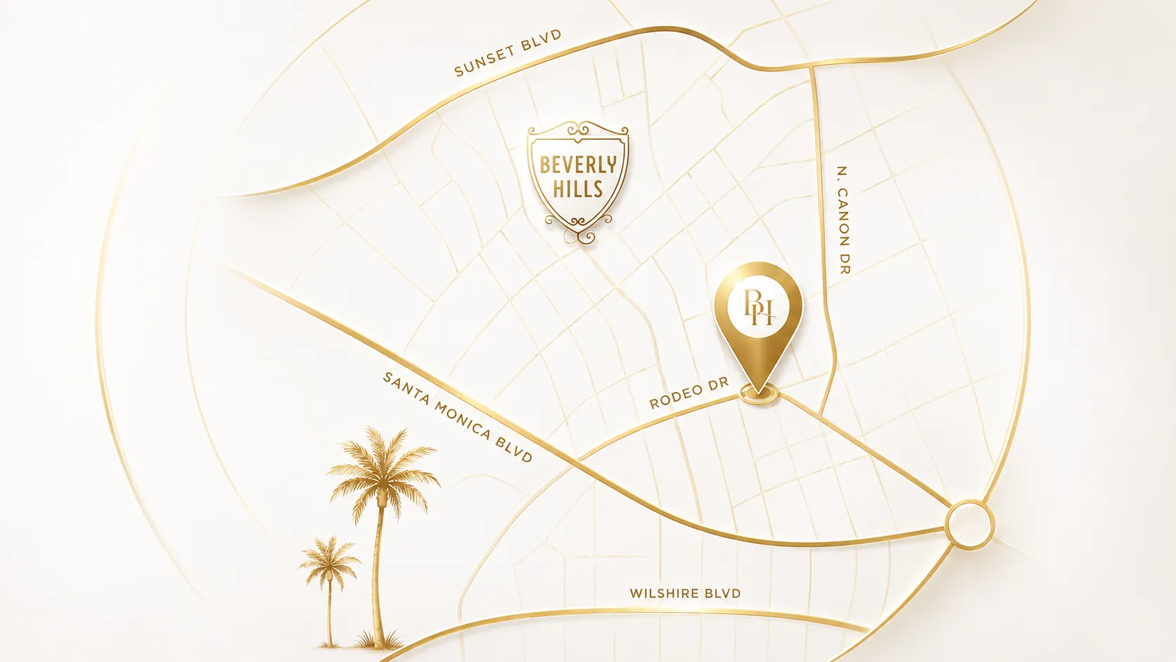 Conqr Aesthetics & Wellness Beverly Hills location map outline